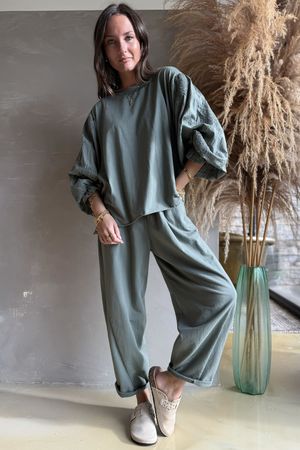 Atik Batwing Top Khaki 